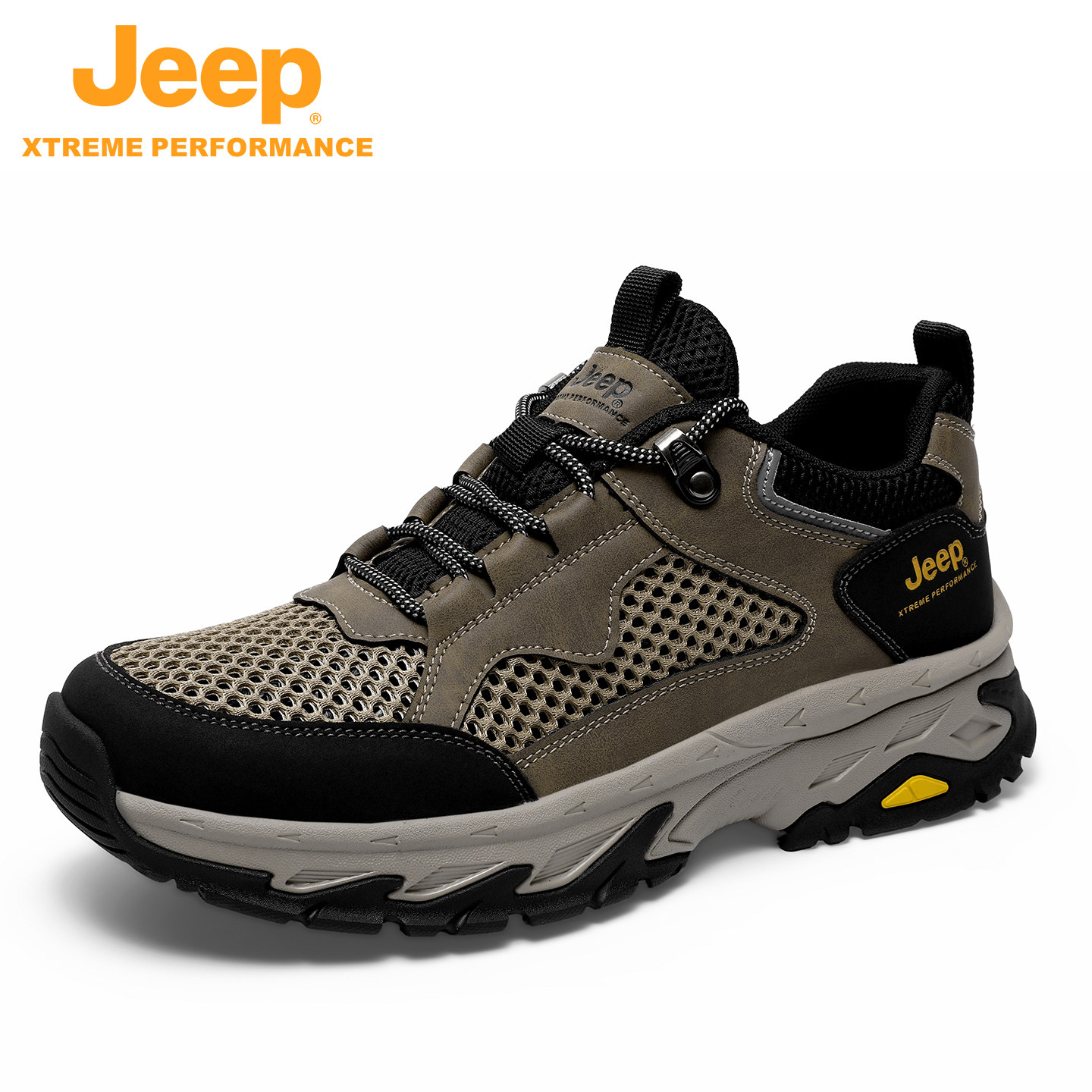 JEEP/吉普夏季品牌新款户外登山休闲男鞋高帮厚底防撞防滑徒步鞋