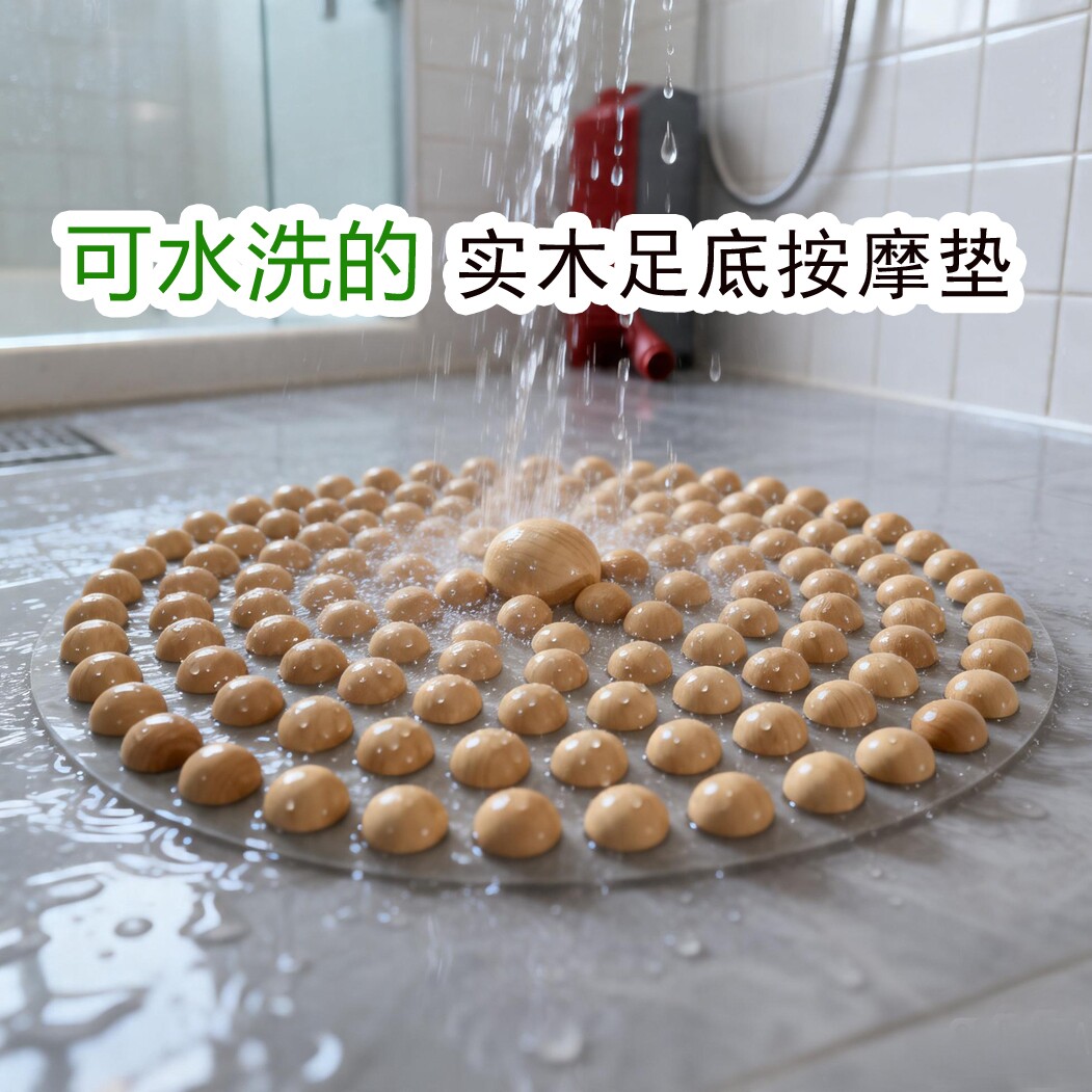 实木指压板足底按摩垫原木足疗地垫踩脚底穴位按摩器慢跑淋浴防滑