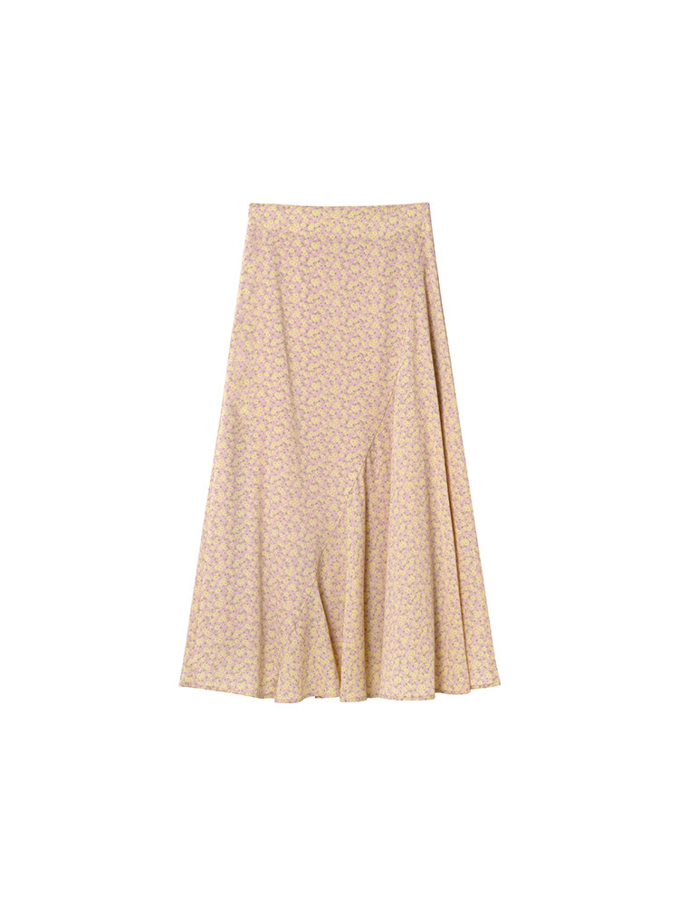 Light floral midi skirt on a white background