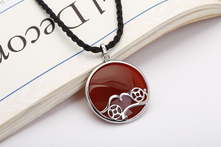 玛瑙女士项链原创饰品吊坠