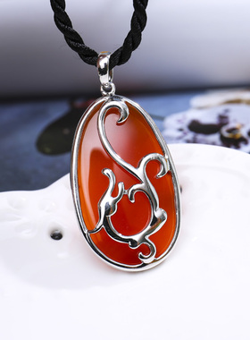 玛瑙男士吊坠饰品项链