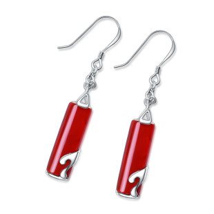 牡丹缘红色耳环女925纯银凤舞耳环长款 本命年配饰礼物 耳环新中式