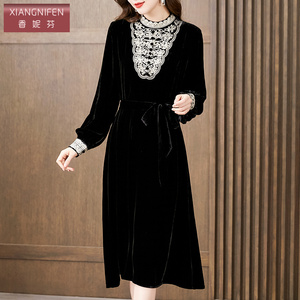 香妮芬真丝高贵优雅阔太太贵夫人连衣裙2026新款春季高端气质裙子