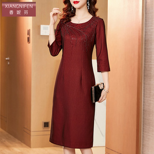 香妮芬2026春季新款高贵洋气妈妈婚礼礼服喜婆婆宴会连衣裙减龄