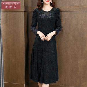 香妮芬高端轻奢中年妈妈连衣裙2026春季新款气质高贵优雅阔太太女
