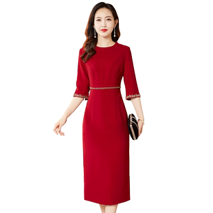 香妮芬礼服妈妈敬酒婚宴年轻2026新款夏高端丈母娘收腰包臀裙