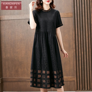 香妮芬杭州香云纱真丝连衣裙2026新款夏装桑蚕丝高端轻奢精致裙子