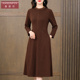 香妮芬高端精致奢华精致中年妈妈款 裙子 长袖 连衣裙2025新款 春季