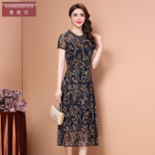 香妮芬典雅连衣裙妈妈夏装 2025新款 洋气高贵中长裙高端台湾纱裙子