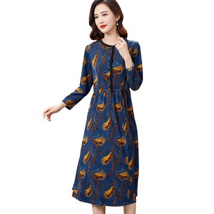 香妮芬时尚洋气抽绳中年妈妈休闲连衣裙高贵2025新款秋季羊绒裙