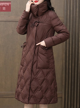 香妮芬洋气保暖加厚高端白鸭绒气质妈妈羽绒服女2026冬季新款过膝