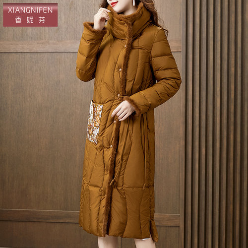 香妮芬气质中长款羽绒服