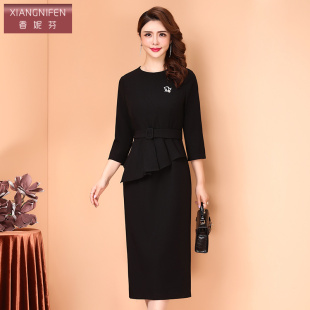 收腰显瘦轻奢品牌长袖 女职业气质女装 连衣裙 2026年新款 香妮芬秋装