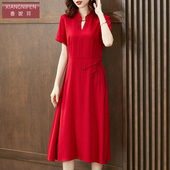 香妮芬2026新款 高端休闲重磅真丝高贵气质阔太太贵妇人连衣裙 夏季