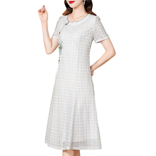 香妮芬超好看气质妈妈显年轻连衣裙女2025新款秋夏高端精致淑女风