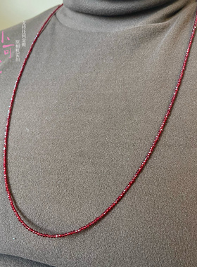 极细2mm安克拉红色尖晶长款毛衣链叠戴女礼物锁骨链新年本命年红