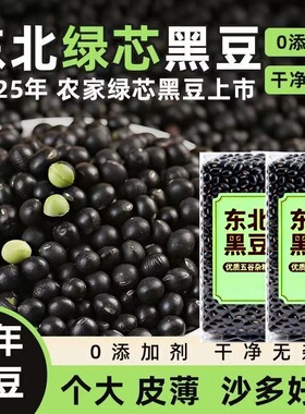绿心黑豆绿芯打豆浆专用2025年新货农家黄芯生黑大豆非转基因杂粮