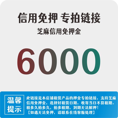 6000押金（选择使用时间，多选无法解押）