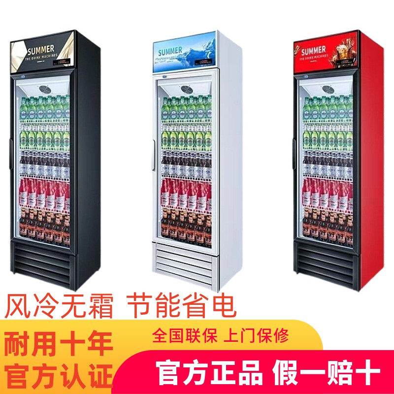 束电饮料展示柜商用冷藏单双门超市饭店便利店风冷啤酒果蔬保鲜柜