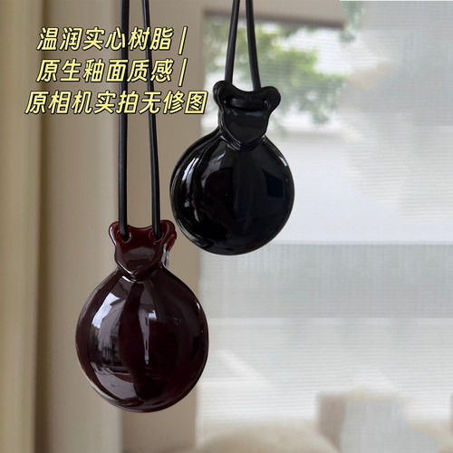 Lemai*中性之镜项链  fever博主同款树脂可打开镜面吊坠皮绳项链