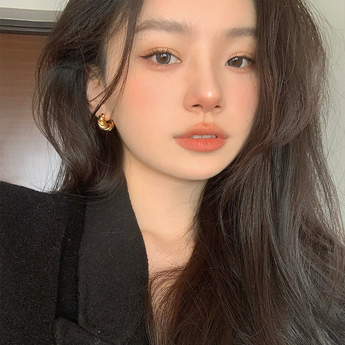 轻奢欧美风金属牛角螺纹耳扣女