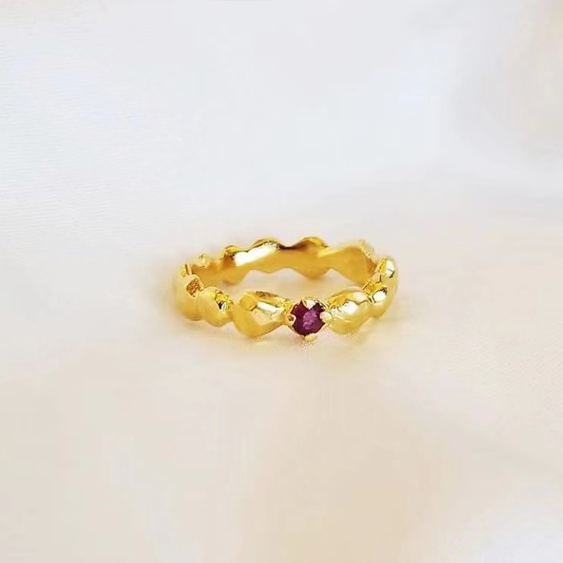 回馈~卖耳环的老大爷 红宝石复古戒指女时尚百搭日韩高级感指环女