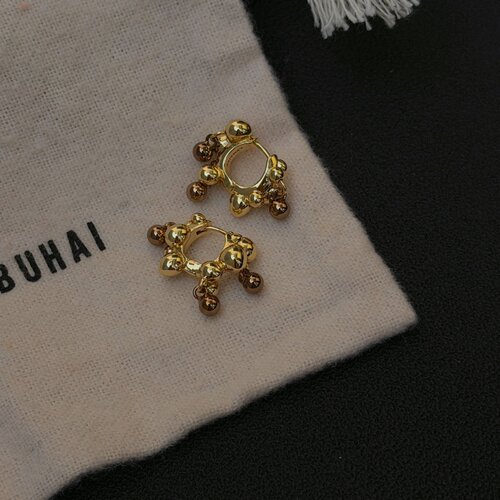 精工版本—lema**re金色黄铜色种子系列耳环球球吊坠耳圈