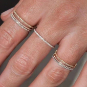 卖耳环 老大爷极细排钻戒指女简约冷淡风高级感气质百搭显瘦指环