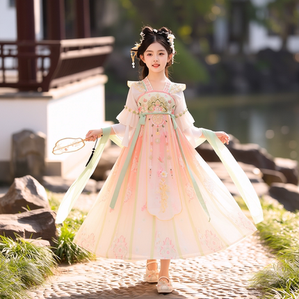 汉服女童夏季2026新款儿童古装国风超仙连衣裙女孩古风唐装公主裙