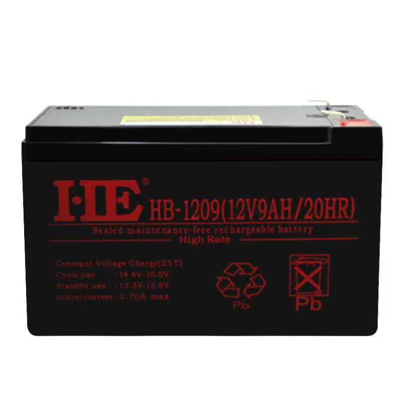 HE铅酸蓄电池12V9AH免维护HB-1209消防医疗应急照明UPS内置电池