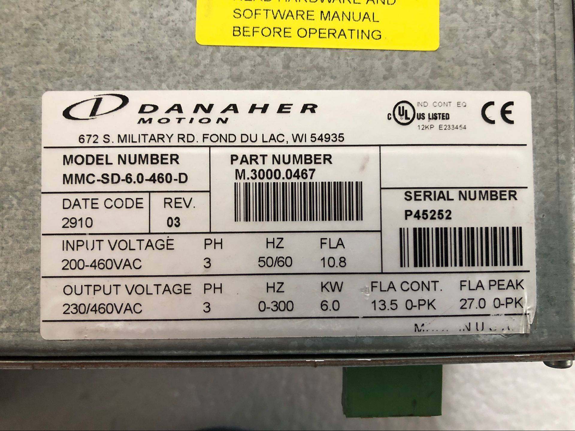 danaher丹纳赫驱动器mmc-sd-6.0-460-d 议价询价
