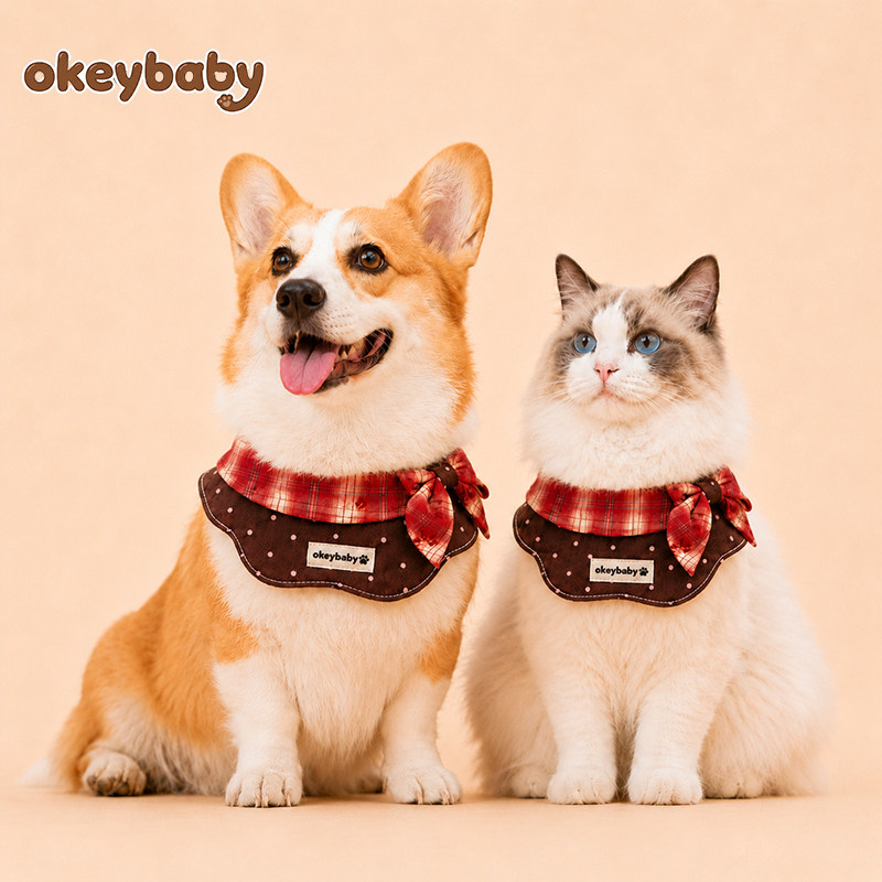 okeybaby原创可爱宠物围兜猫咪狗狗围脖口水巾小型犬小狗装饰配饰