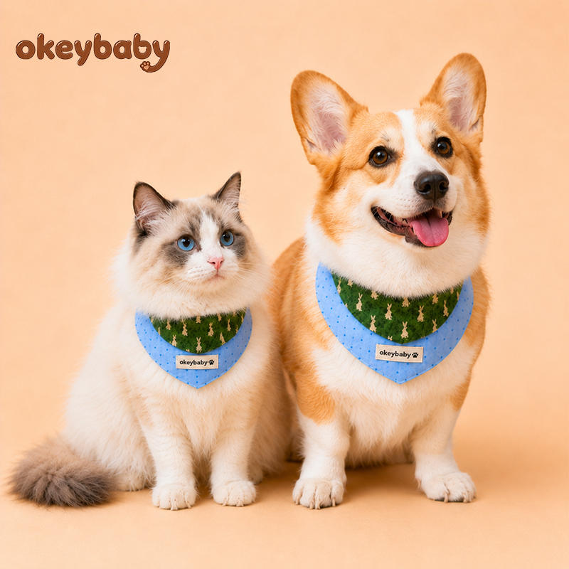 okeybaby原创宠物口水巾狗狗围兜猫咪围脖可爱小型犬西高地装饰