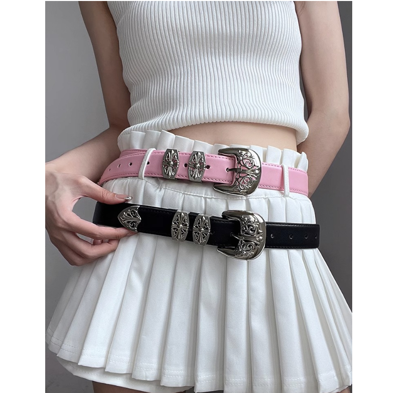 腰带女镂空雕花重工欧美风皮带