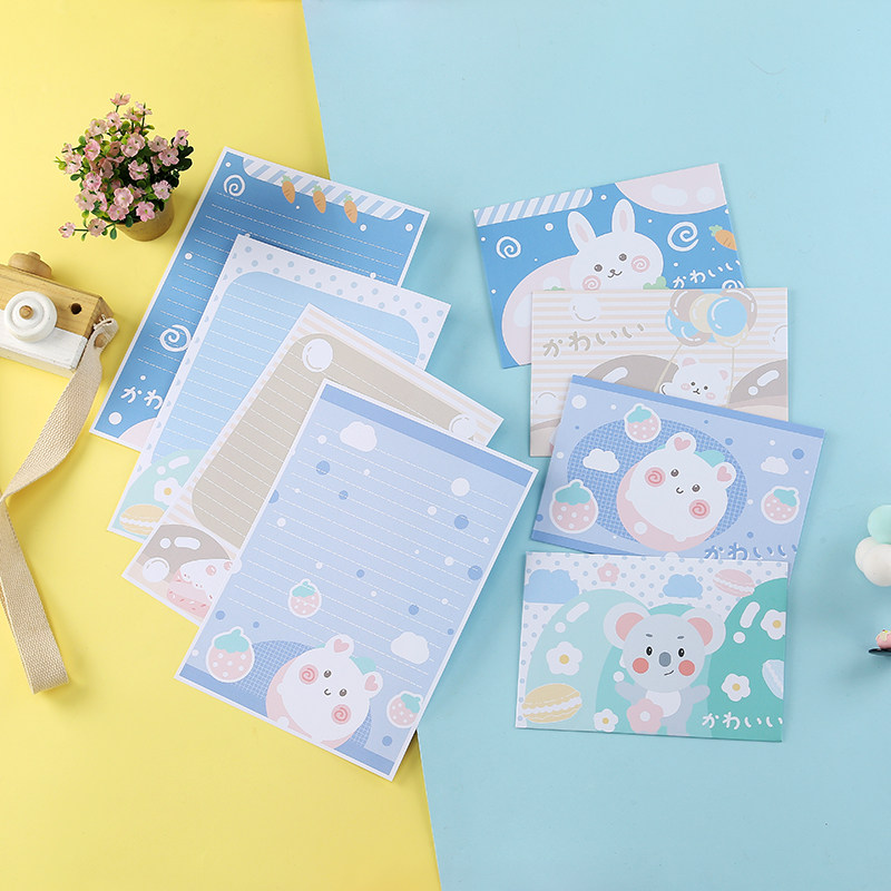 文雯文具 日韩可爱卡通小兔乖乖信封信纸套装 活动情书信笺可定制