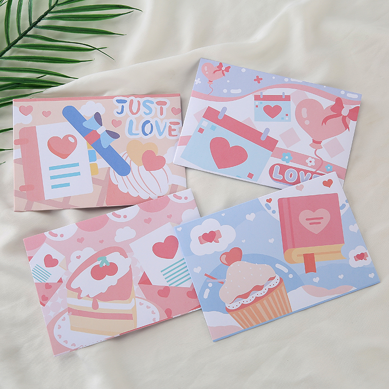 文雯浪漫卡通蛋糕表白信封信纸
