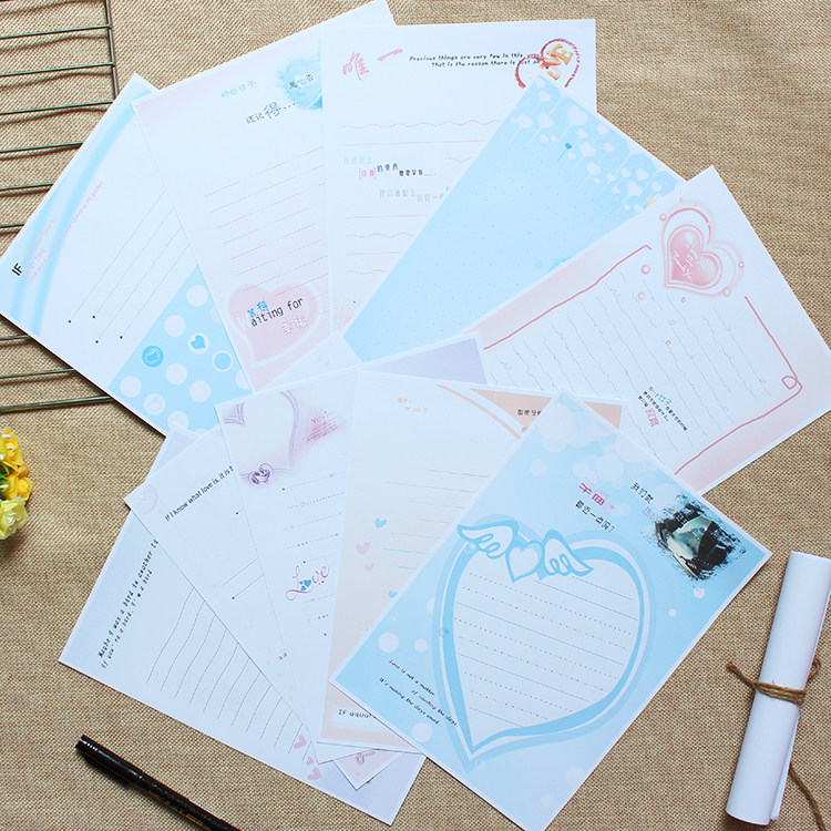 韩国文具浪漫卡通爱心信纸 浪漫写情书文艺小清新稿纸包邮