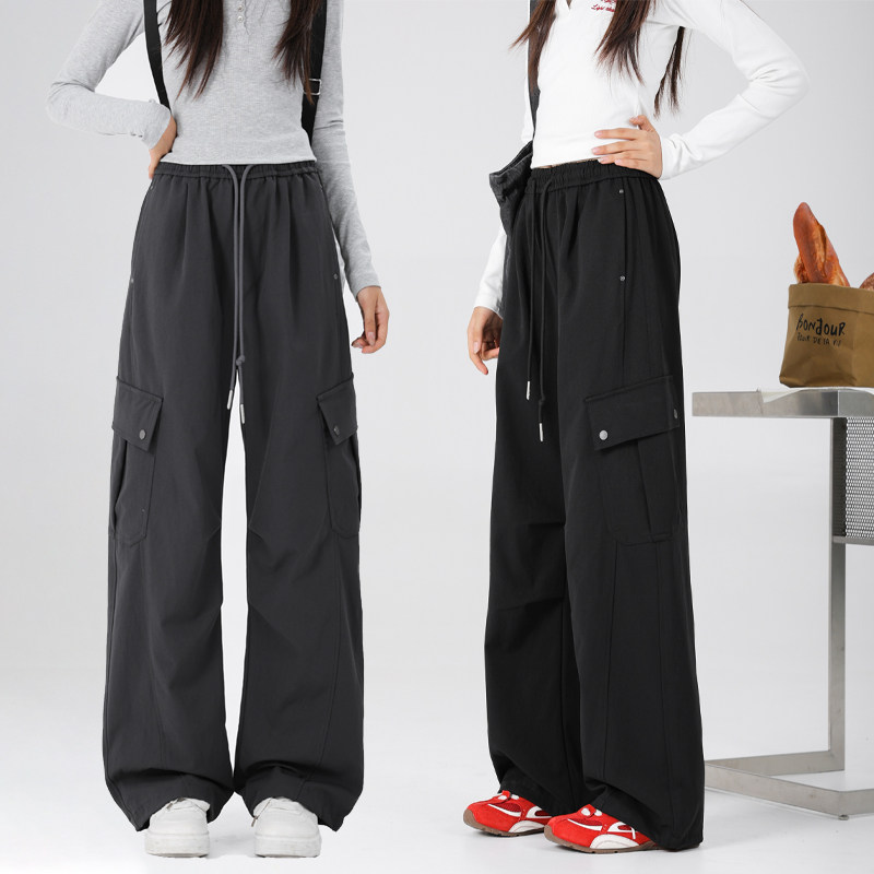 骄骄虎女童秋款工装裤2025新款初中生高中生直筒裤休闲裤长裤7382