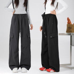 骄骄虎女童秋款工装裤2025新款初中生高中生直筒裤休闲裤长裤7382