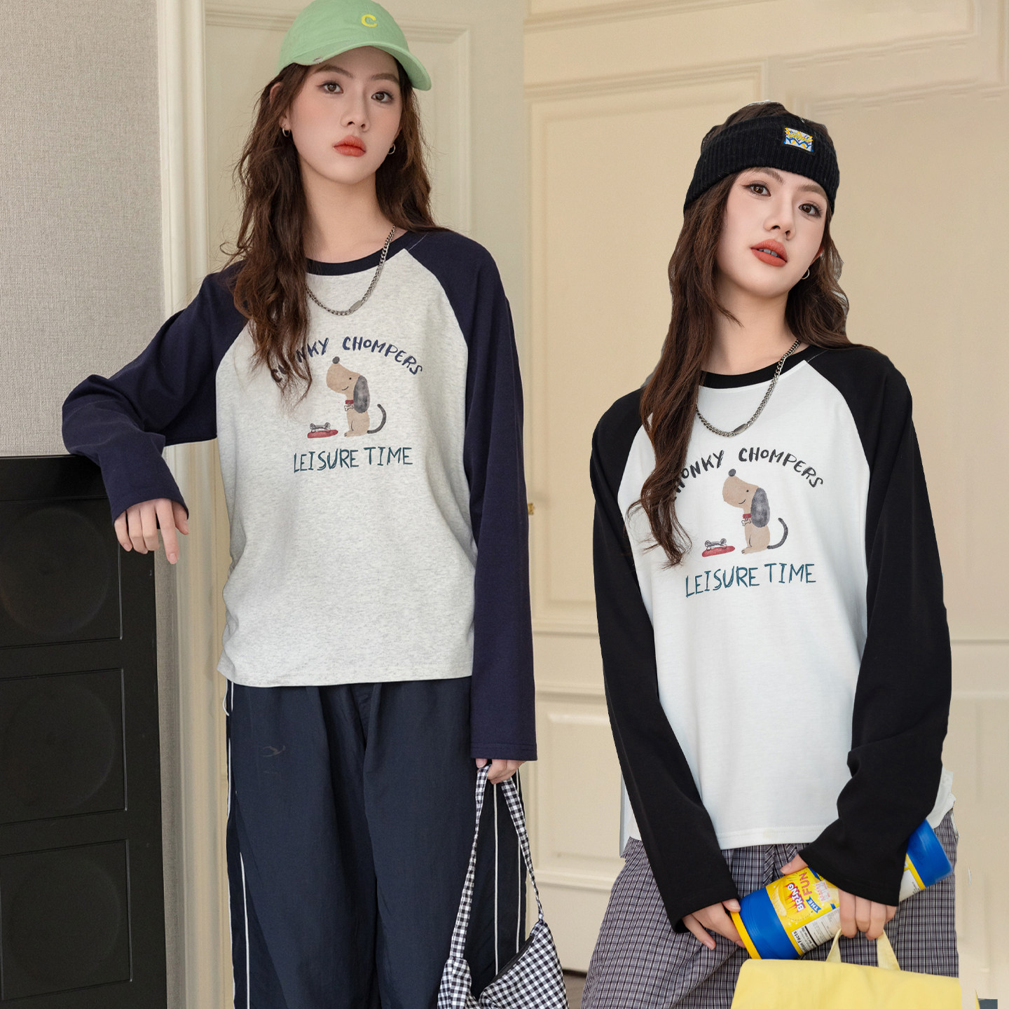 骄骄虎女童2025春季新款长袖T恤衫初中生高中生内搭打底上衣9022