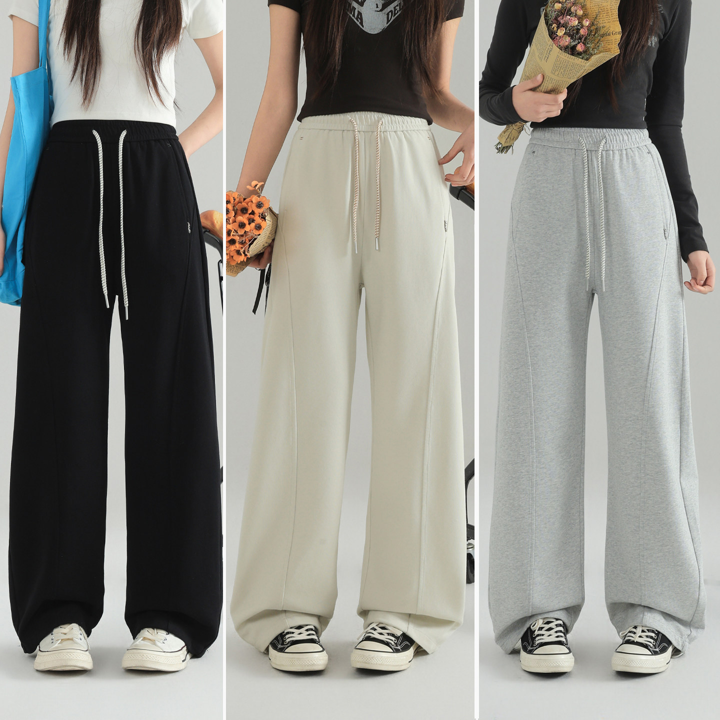 骄骄虎女童春款运动裤2026新款初中生高中生休闲卫裤舒适长裤9046