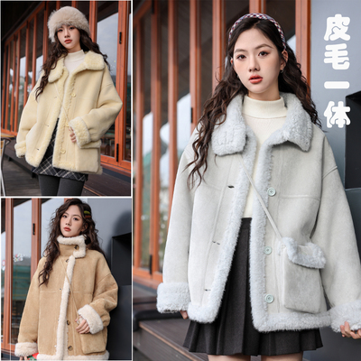 骄骄虎女大童皮毛一体冬季外套