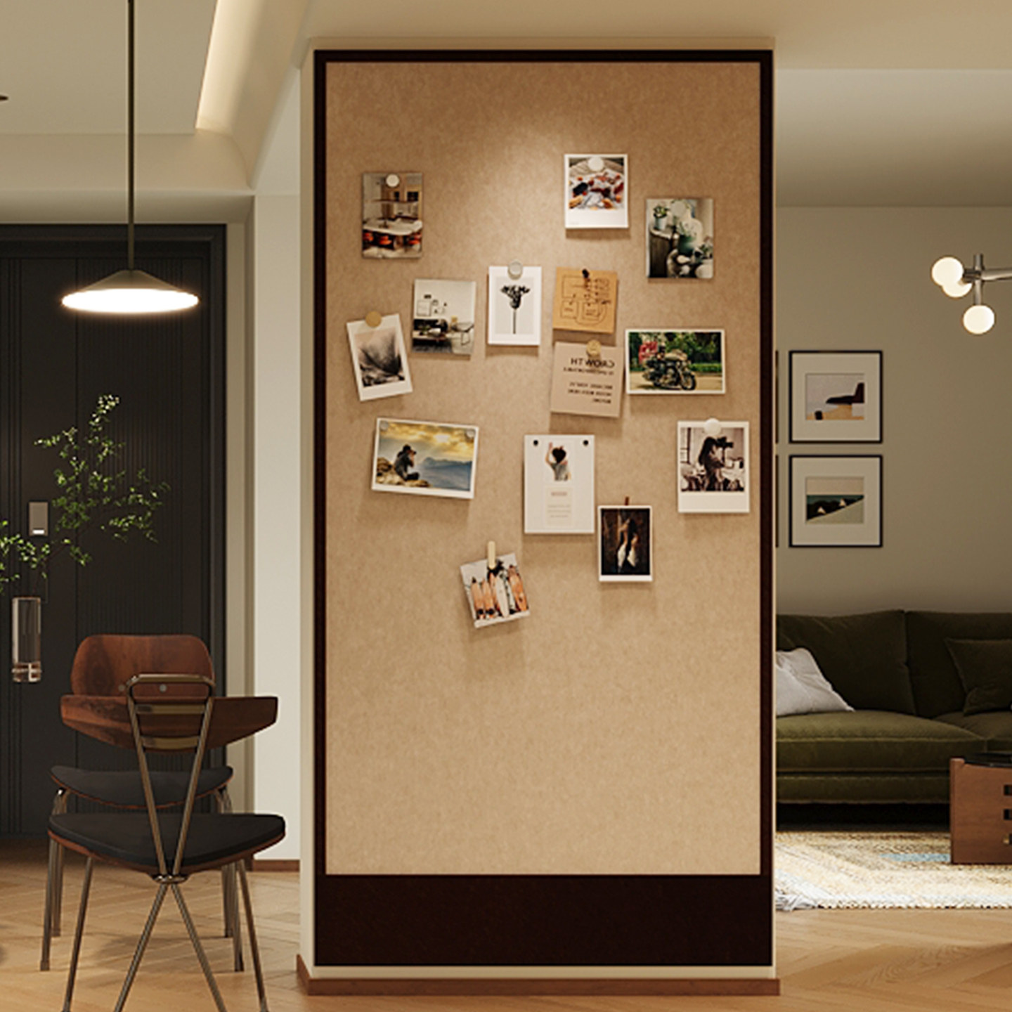 玄关定制毛毡板背景板高级感客厅墙面氛围感装饰免打孔创意照片墙展示墙可移除宿舍桌面留言板软木板毛毡墙贴