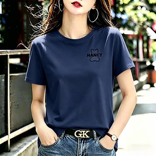 清仓捡漏夏季新款香芋紫正肩爱心印花洋气减龄时尚短袖T恤女ins潮
