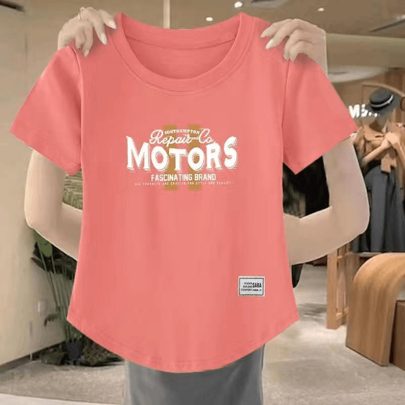 短袖T恤女夏2025韩版宽松收腰时尚洋气遮肉显瘦气质甜美百搭上衣