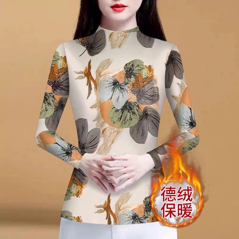 清仓捡漏外贸加绒加厚打底衫女大码女装爆款内搭长袖T恤上衣女潮