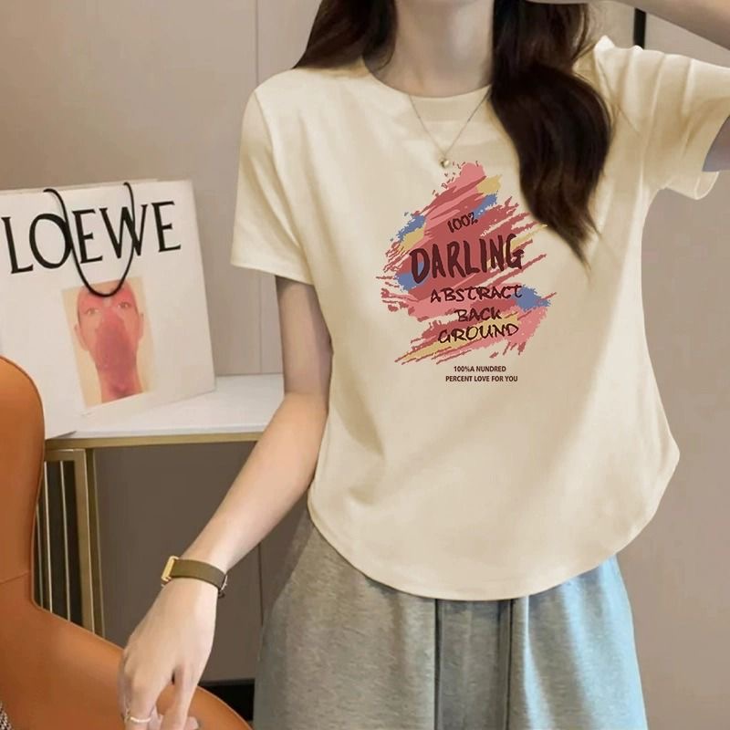 短款正肩美式短袖白色t恤修身小众别致上衣女夏季辣妹潮ins百搭靓