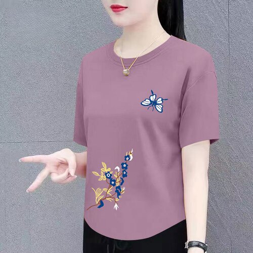 小众短袖t恤女2026夏季新款宽松大码女装半袖体恤衫洋气减龄上衣