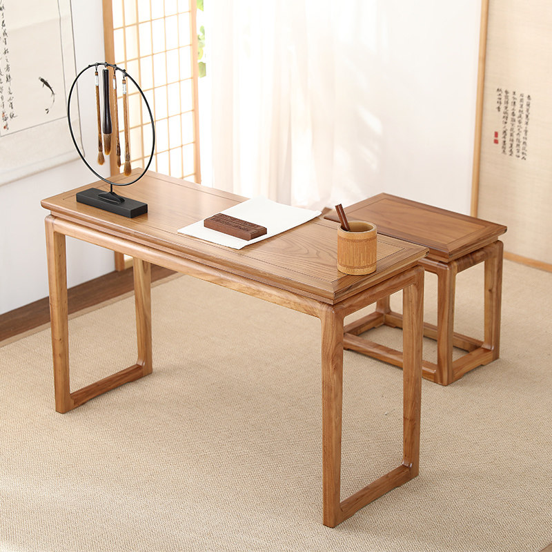 实木古琴桌凳共鸣琴桌老榆木国学书法桌子中式茶艺桌禅意条案供桌,住宅家具,琴桌,淘宝优惠券,粉丝福利购,淘宝优惠卷
