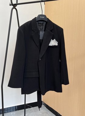 精工艺术派 真丝小方巾高级感羊毛西装女2025秋宽松oversize外套